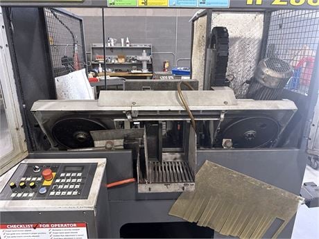 9" x 9" Hydmech #H-230A, horizontal band saw, 9' 8" x 1" blade, 50-350 SFM, 2200 lb., 240 V., 2013 - Image 2
