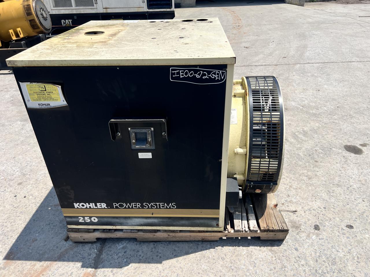 250 KW, 1800 RPM, Kohler #250REOZJD, Generator End, 277/480 Volts, 12 wire, circuit breaker, 3PH, 300 hours - Image 1