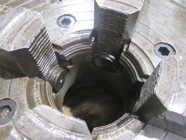 12" Skinner, 4-Jaw Lathe Chuck, L1 back, chuck key - Image 2