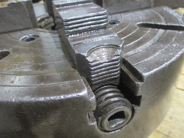 12" Skinner, 4-Jaw Lathe Chuck, L1 back, chuck key - Image 3