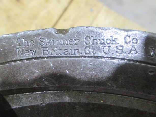 12" Skinner, 4-Jaw Lathe Chuck, L1 back, chuck key - Image 6