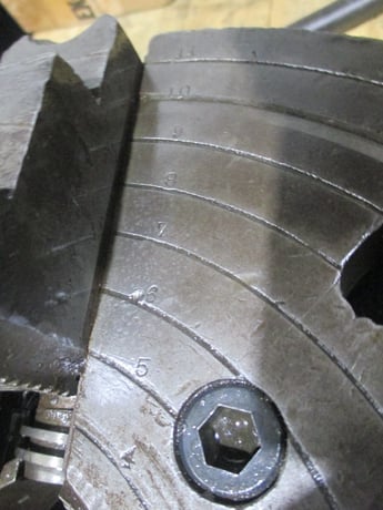 12" Skinner, 4-Jaw Lathe Chuck, L1 back, chuck key - Image 7