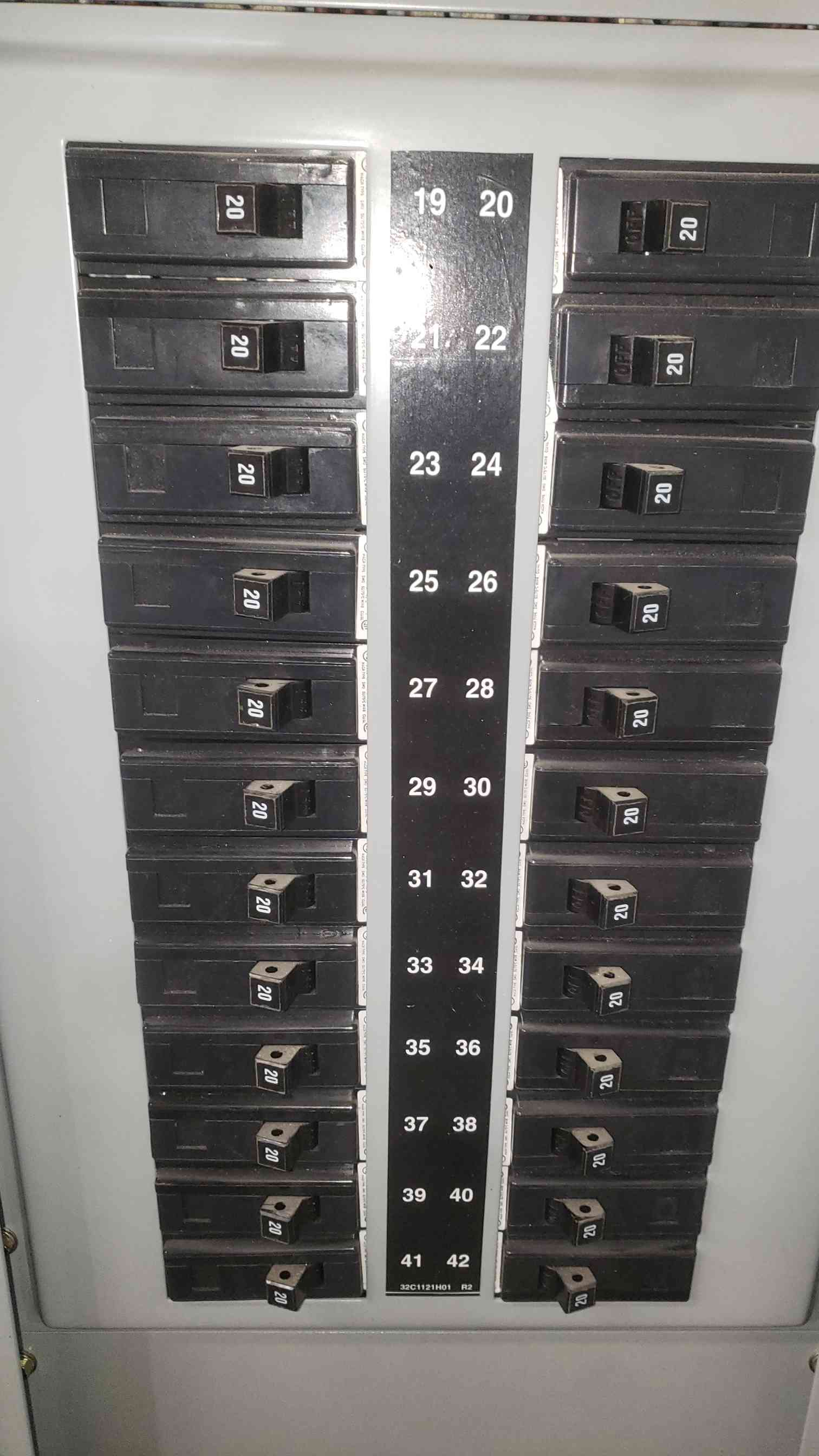 60 Amp. Eaton Cutler-Hammer, PRL1a, YS2048, Panelboard, 3 Phase, 3-Pole Breaker w/ 42x 20A Breakers - Image 3