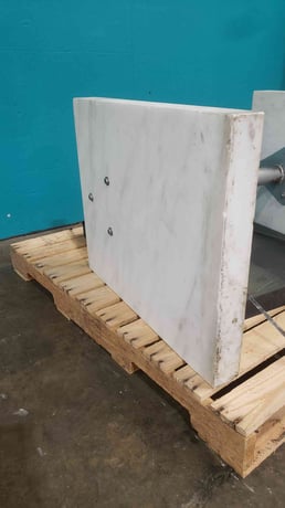 White Marble Base w/ Black Marble Top Balance Table (Surface Plate) - Image 3