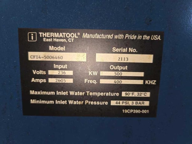500 KW Thermatool #CF14-5006460, solid state high frequency welder, 460 V., 3-phase, 60 Hz., 750 KVA, 1080 - Image 6