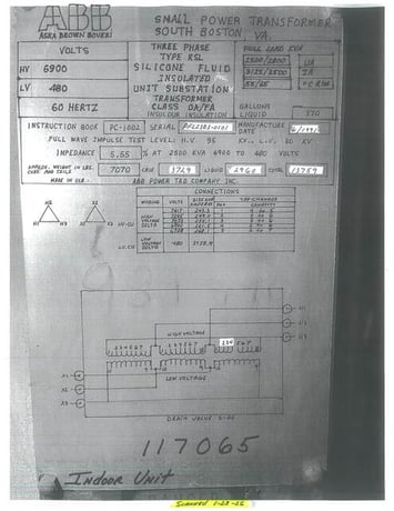 2500/3500 KVA 6900 Primary, 480 Secondary, ABB, Indoor Power Transformer, Silicone Filled - Image 5