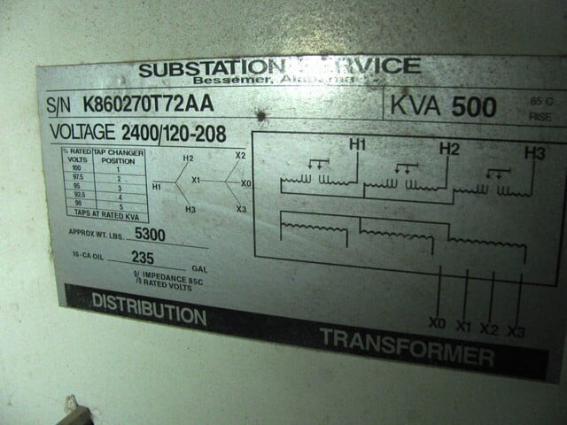 500 KVA 2400 Primary, 120/208Y Secondary, General Electric, Pad Mount Transformer, 3 Phase - Image 3