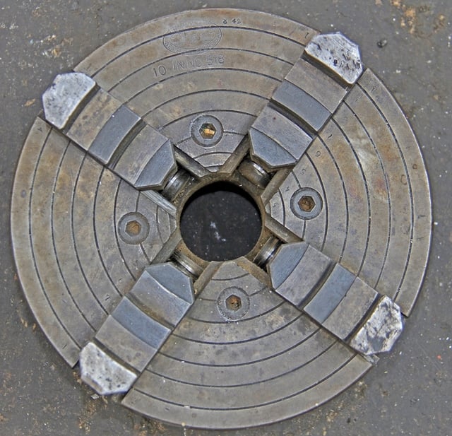 Union #518, 10" Independent 4-Jaw Lathe Chuck, 2 7/8" x 5 TPI Spindle - Image 2