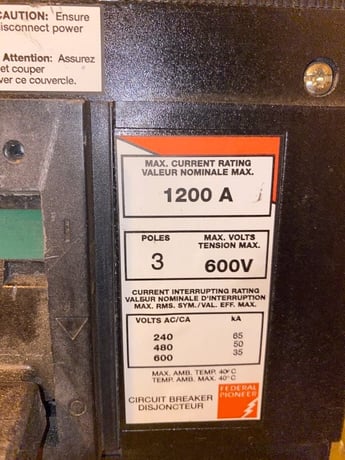 1200 Amps, Horizon Systems, CK31200S, 600 Volts, Circuit Breaker (14 available) - Image 3