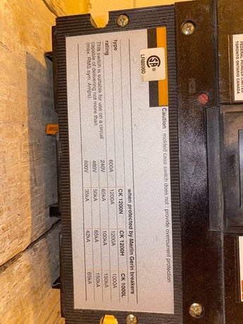 1200 Amps, Horizon Systems, CK31200S, 600 Volts, Circuit Breaker (14 available) - Image 4