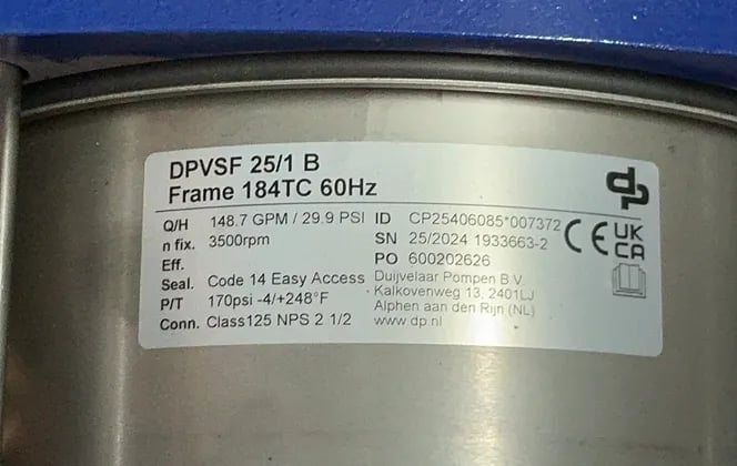 DP Pumps #CP25406085*007372, Centrifugal Pump, 5 HP - Image 4
