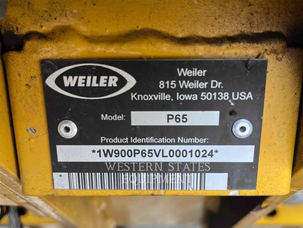 Weiler WILR P65, Asphalt Paver, 1389 hours, S/N: 1W900P65VL0001024, 2020 - Image 6