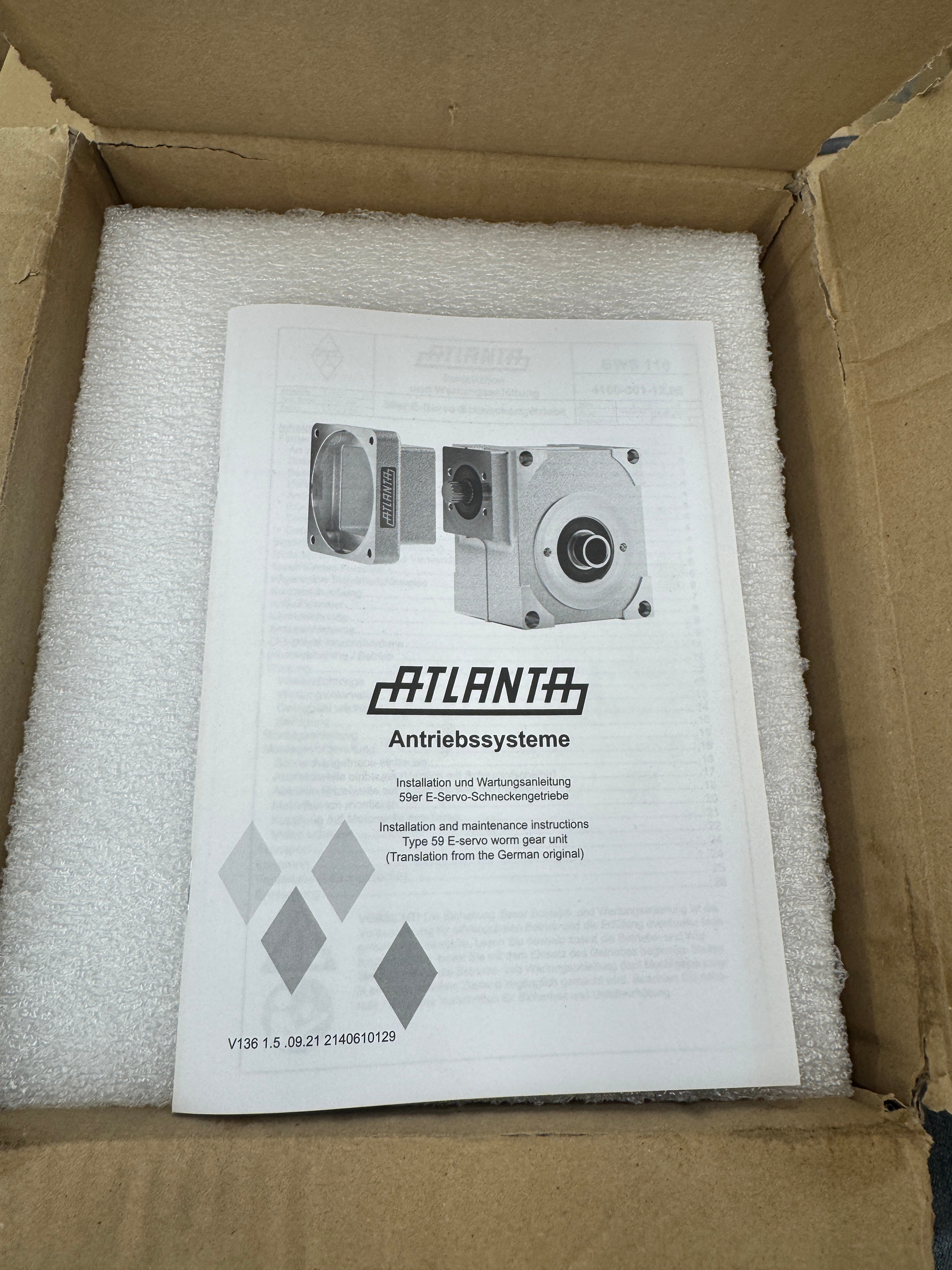 Atlanta Antriebssysteme #59-04-020, E-Series Servo Worm Gearbox, 19.5:1 Ratio, 4000 RPM Max Input - Image 5