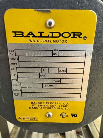 25 HP 1770 RPM Baldor #ZDJ4103T, Frame 284TC, Vector Duty Inverter Motor, 4000 RPM Max, 230/460 Volts, 3 phase - Image 7