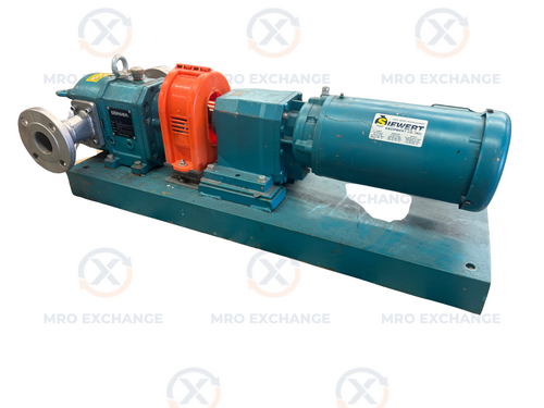 Borger #AL-25, Rotary Lobe Pump, 2" 150 Lb. ANSI Flanges, w/ Gear Reducer and Motor on Base, Stainless - Image 1