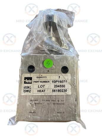 1" Parker Autoclave Engineers #10P16071, Pipe Needle Valve, 10,000 psi at Room Temperature - Image 1