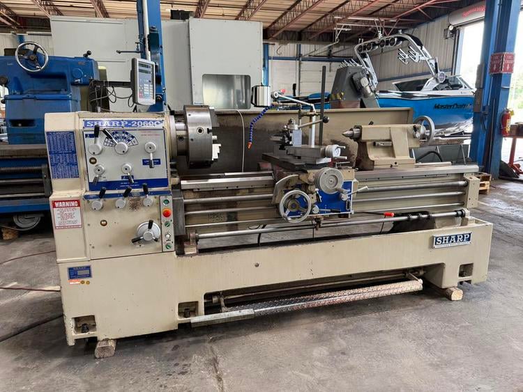 20" x 60" Sharp #2060C, engine lathe, 11" swing over cross slide, 3-jaw 15" chuck, foot brake, 10 HP, 2005 - Image 2