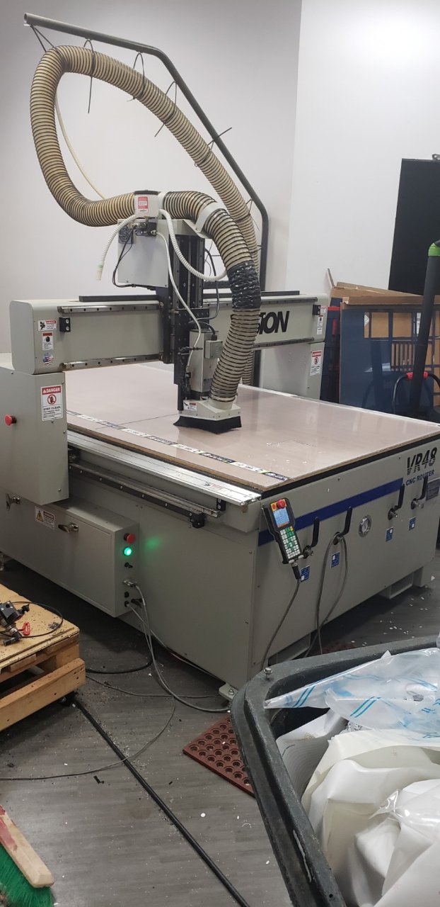 Vision #VR48, CNC router with Becker vacuum pump, 4' x 8', 48" X, 96" Y, 12" Z, 3 HP, vacuum table - Image 1