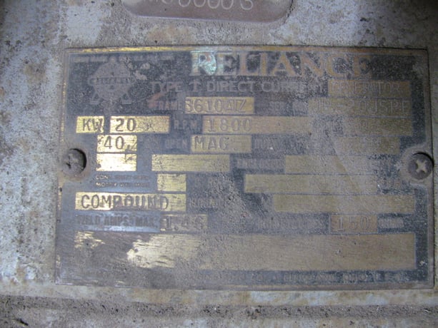 20 KW, 1800 RPM, Reliance, Frame 3610ATZ, Drip-Proof, leads out the top, 80 amp, 250 VDC (2 available) - Image 3