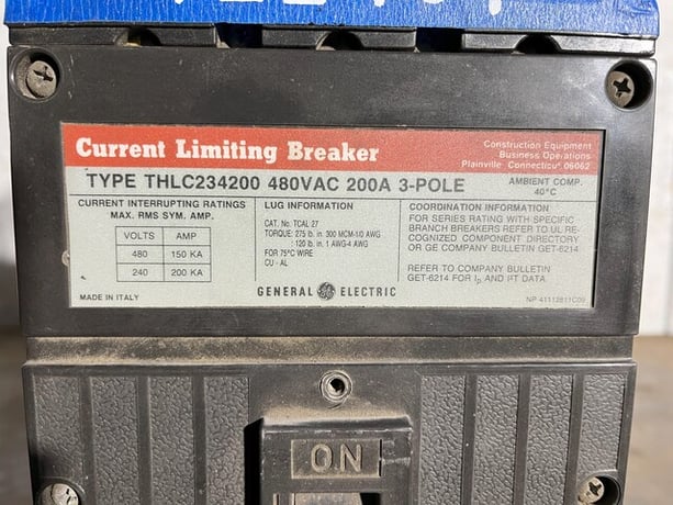 200 Amps, General Electric #THLC234200, molded insulated case circuit breaker, 400 Volts - Image 2