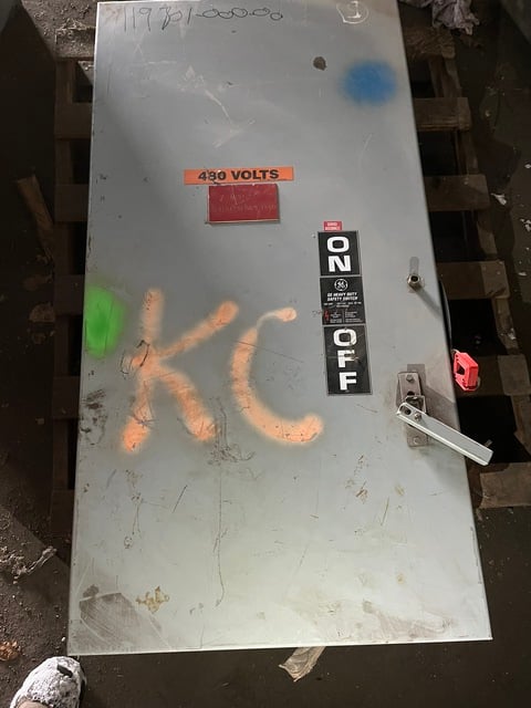600 Amp. General Electric #THN3366J, non-fused AC safety switch, 3-pole, 600 Volts AC, 250 Volts DC - Image 1