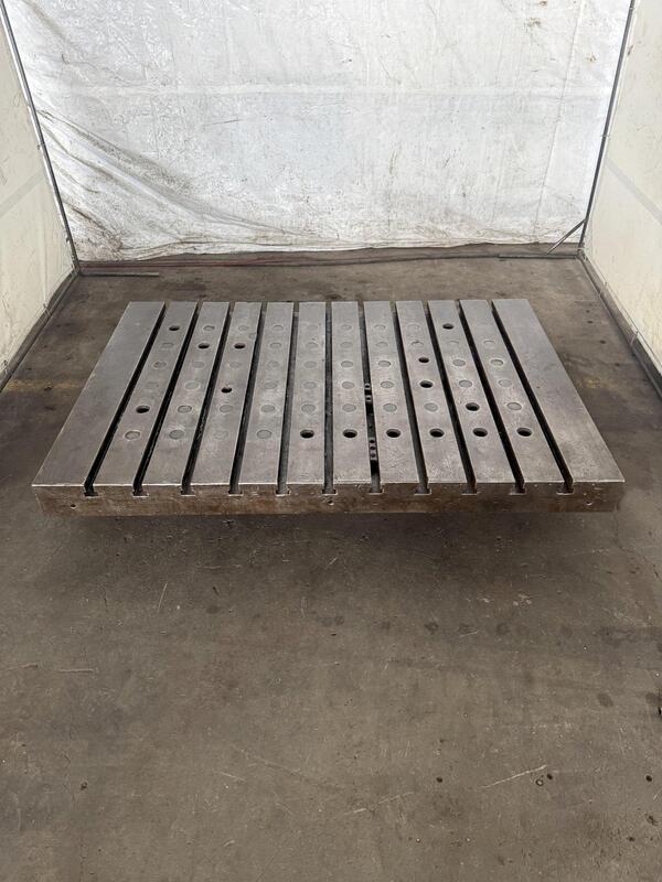 74" L x 50" width x 6" H, T-slot Bolster Plate, (11) t-slots, 6" centers, 6" thickness - Image 2