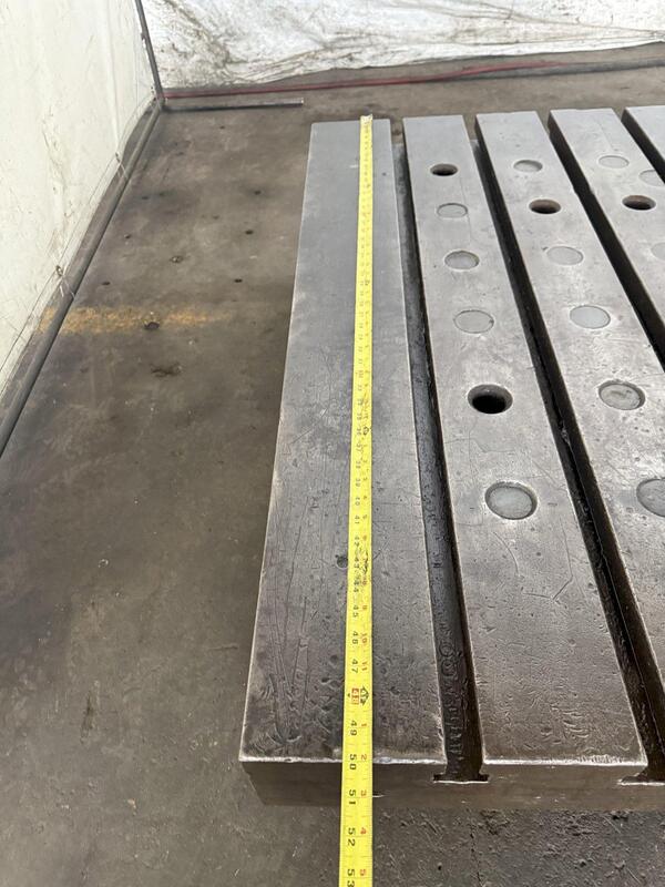 74" L x 50" width x 6" H, T-slot Bolster Plate, (11) t-slots, 6" centers, 6" thickness - Image 7