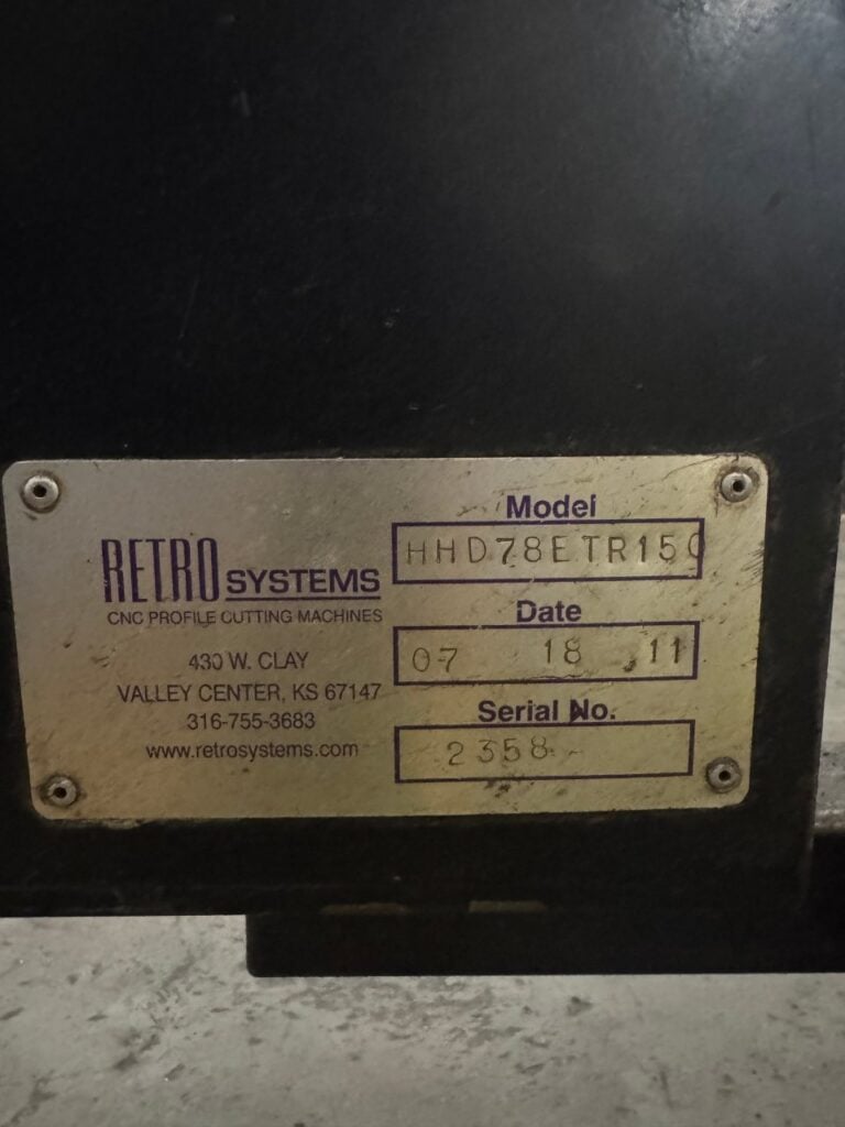 Retro Systems #HHD78ETR150, 6' x 12' plasma table with Hypertherm HPR130XD, water table, 2011 - Image 4