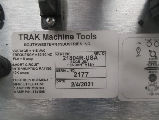 ProtoTrak Southwestern Industries #K4 CNC Vertical Knee-Type Milling Machine, 50" x 10" table, 5 HP, 3950 - Image 10