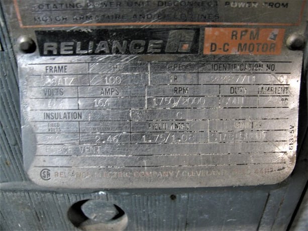 100 HP 1750 RPM Reliance, Frame 368ATZ, TEFV, stab shunt, 500 VA, 300 VF - Image 2