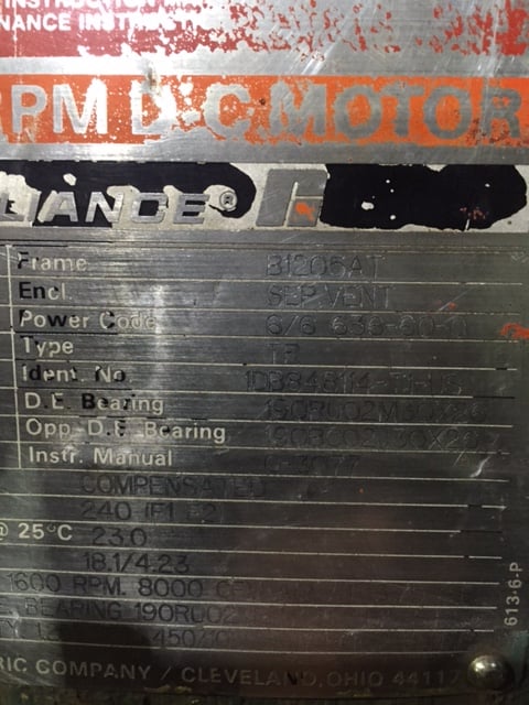 1070 HP 450/1350 RPM Reliance, Frame B1205AT, SV, 700 VA, 240 VF - Image 4