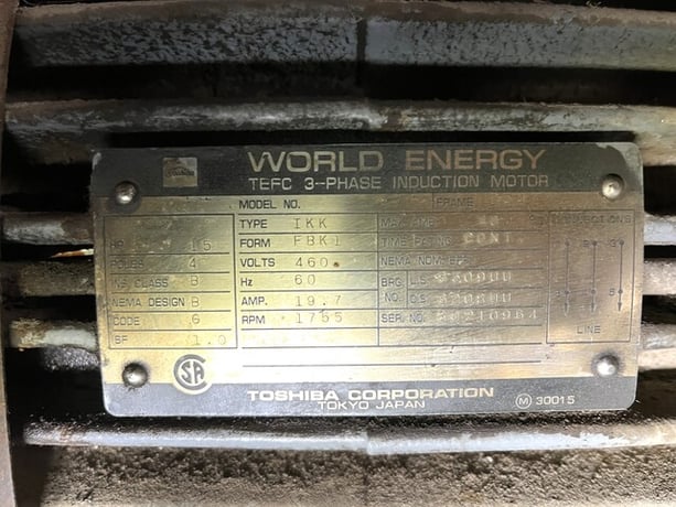 300 HP 400/1900 RPM Hitachi, Frame EFF0, BV, stab shunt, 440 VA, 1986 (3 available) - Image 5