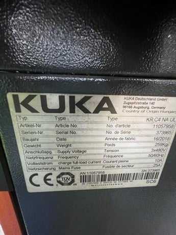 Kuka, KR 30 R 2100, 6-Axis Robot, 30 kg Payload, 82.7" Reach, KRC4 Controller, Teach Pendant, 2018 (2 - Image 4