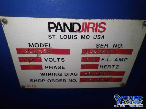 4' Pandjiris #Seamer, 3-116 IPM, 54 clamp.length, 4" air torch lifter, water cooled mandrel, #66756 - Image 4