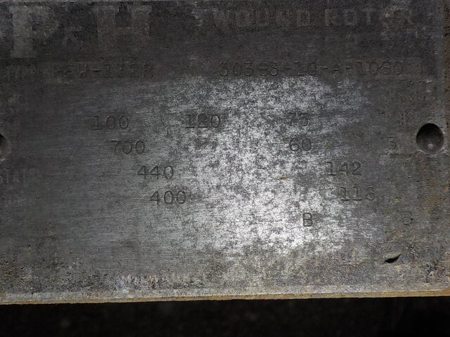 100 HP 700 RPM P & H, Frame HEW132R, TEFC, 440 Volts, 400 Sec. - Image 2