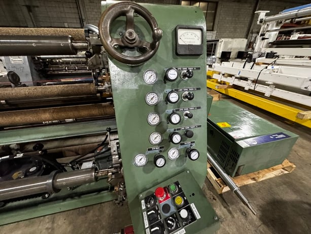 Dusenbery #635-BL, Duplex Slitter Rewinder, 62" working width, 40" max. unwind diameter, 24" max. rewind - Image 4