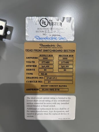 3000 Amp. Russelectric #RTS30, Automatic Transfer Switch, 277/480 VAC, 4-wire, 3PH - Image 4