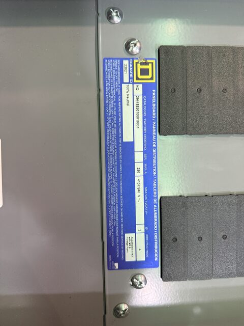250 Amp. Square D, NQ-Series, Main Breaker Panelboard, 415Y/240 VAC, 4-wire, 3PH, (12 available) - Image 4