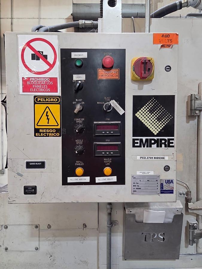 Empire #IL-4884-RS, Rotary Head Air Blast Conveyor, 9 nozzles, rubber belt conveyor, Sure-Flo media - Image 2