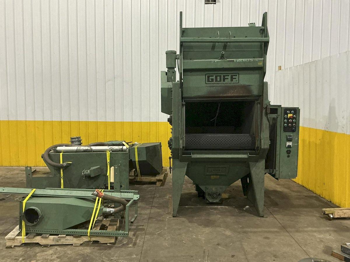6 cu.ft. Goff #6BB, Rubber Barrel Tumble Blast Machine, 15 HP blast wheel, dust collector - Image 2