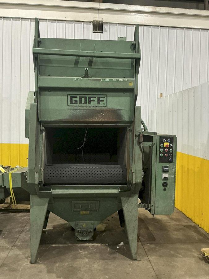 6 cu.ft. Goff #6BB, Rubber Barrel Tumble Blast Machine, 15 HP blast wheel, dust collector - Image 4