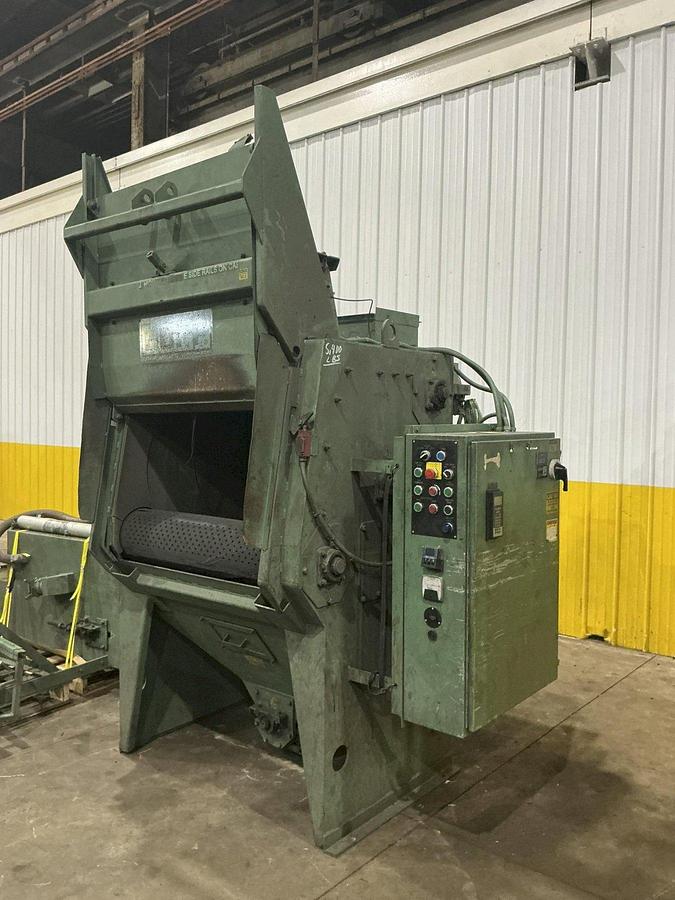 6 cu.ft. Goff #6BB, Rubber Barrel Tumble Blast Machine, 15 HP blast wheel, dust collector - Image 5