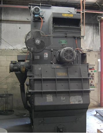 Wheelabrator, Rubber Belt Tumblast Shot Blast Machine, 1 blast wheel, dust collector, shot reclaim system - Image 1