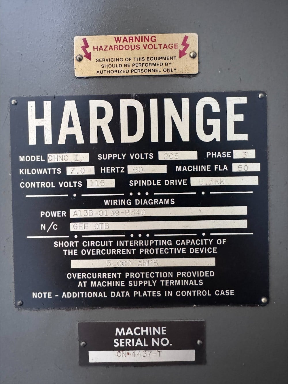Hardinge #CHNC-1, Chucker, 8000 RPM, 10 HP, X-12" Z-11", 5C Collet, 8 Station Turret - Image 2