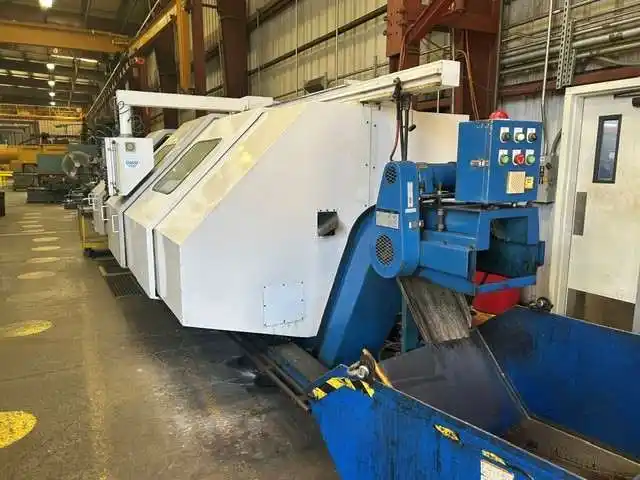 Hankook #Protec-60, 60x4000 flat bed CNC lathe, 27.9" swing, 157.4" centers, 3-jaw 24" hydraulic chuck, 2000 - Image 2