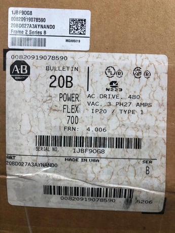 20 HP Allen-Bradley #20BD027A3AYNAND0, PowerFlex 700 Series B AC Drive, 480 Volts, 3PH - Image 6