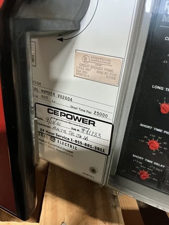 800 Amps, General Electric #TP88SSH, Power Break Circuit Breaker, 3 Pole, 600 VAC, RMS-9 Micro Versa Trip - Image 3