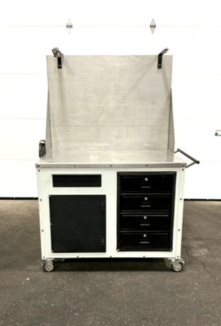 31" x 49" Stainless Steel top work bench / cabinet, 40" tall, (4) 19" x 15" x 5" drawers - Image 1
