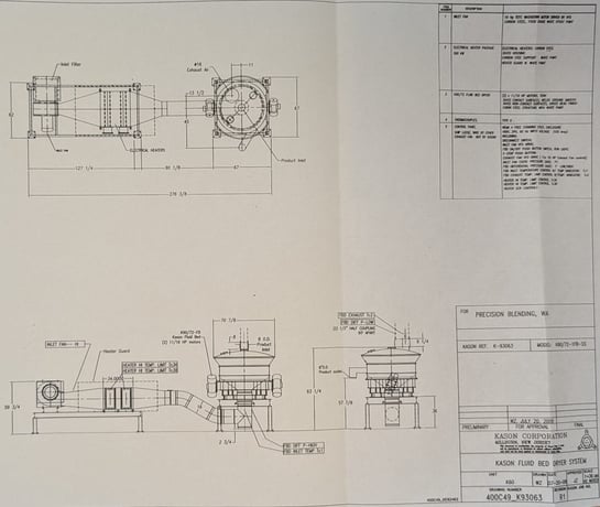 Kason #K60/72-1FBD-SS, Vibrobed fluid bed dryer, 60" diameter, 304 Stainless Steel, 2000 lbs./hr., 0.5 MM BTU - Image 4