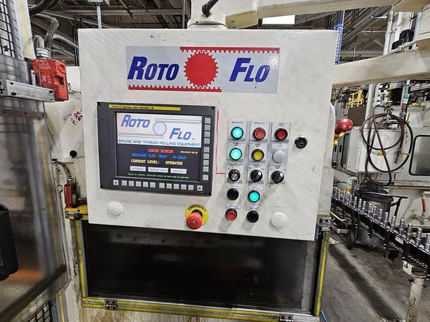 No. 250 Rotoflo, Spline Roller, 36" Rack, 45" Stroke, 25 HP, Fanuc 35i Control, M-10iA Robot Loader, 1990 - Image 5